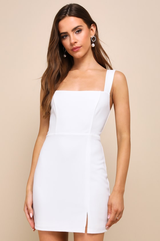 white mini dress graduation